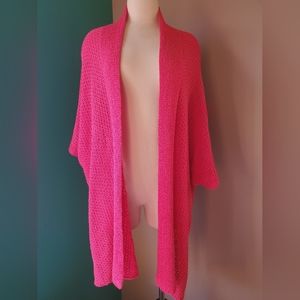 Chico's Women's Shawl/Wrap Size L/XL Pink NWT Unique Yarn Fine Open Stitch